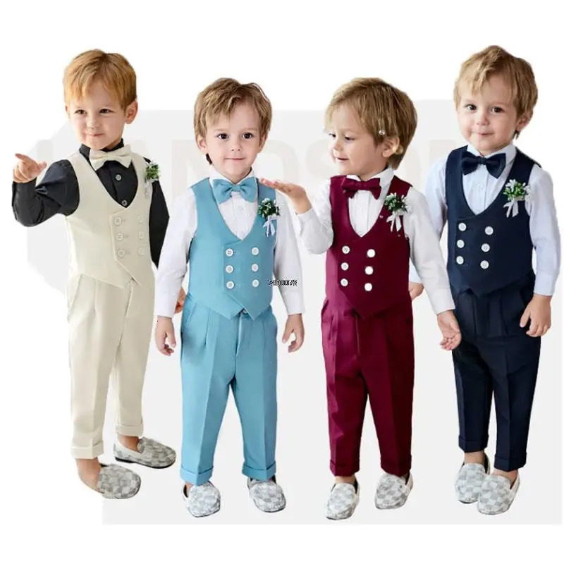 born Baby Boys 1 Year Birthday Suit Kids Formal Pograph Suit Children Wedding Dress Child Performance Party Dance Costume 250219