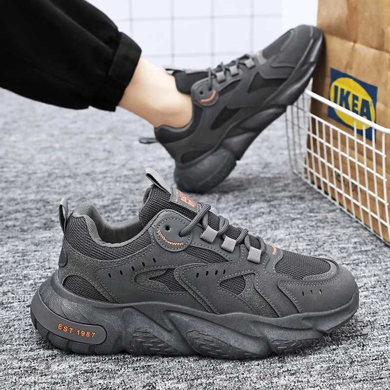 Spring Fashion Men Air-cushion Running Shoes 2024 New Breathable Elastici Sneakers Old Dad Shoe Outdoor No-slip Training Shoes Z250319