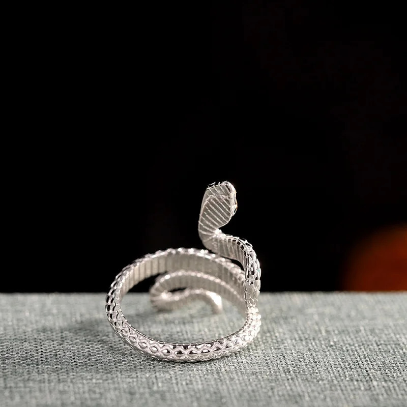 925 Sterling Silver Snake Ring Vintage Fashion Light Open Ring Womens Trendy Jewelry 250220