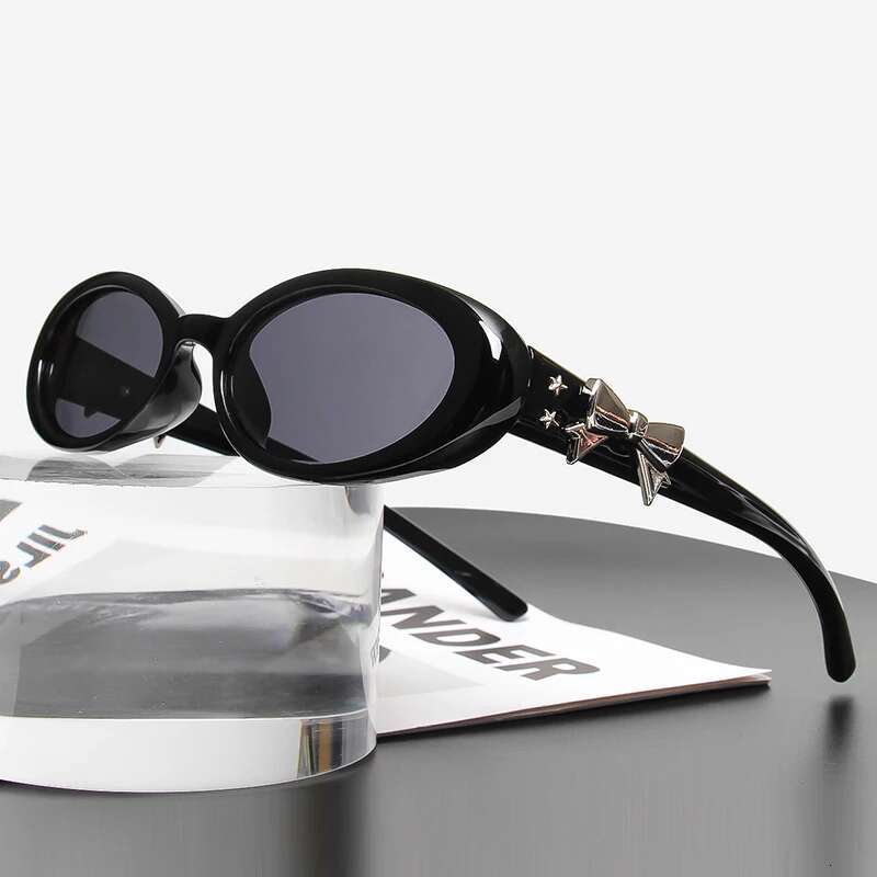 Ddmyshoesvip Retro Bow Sunglasses Women Fashion Small Oval Frame Sun Brand Designer Glasses Outdoor Leisure UV Eyewear