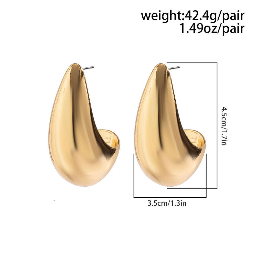Show comma tear punk earrings, niche minimalist smooth hanging style water drop earrings