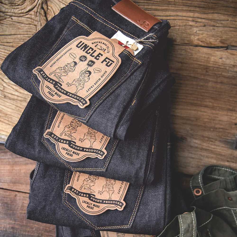 Maden Retro 11.6oz Selvedge Raw Denim Jeans Regular Fit Cotton Pants for Men with Zip Fly High Quality Versatile Trousers X250220