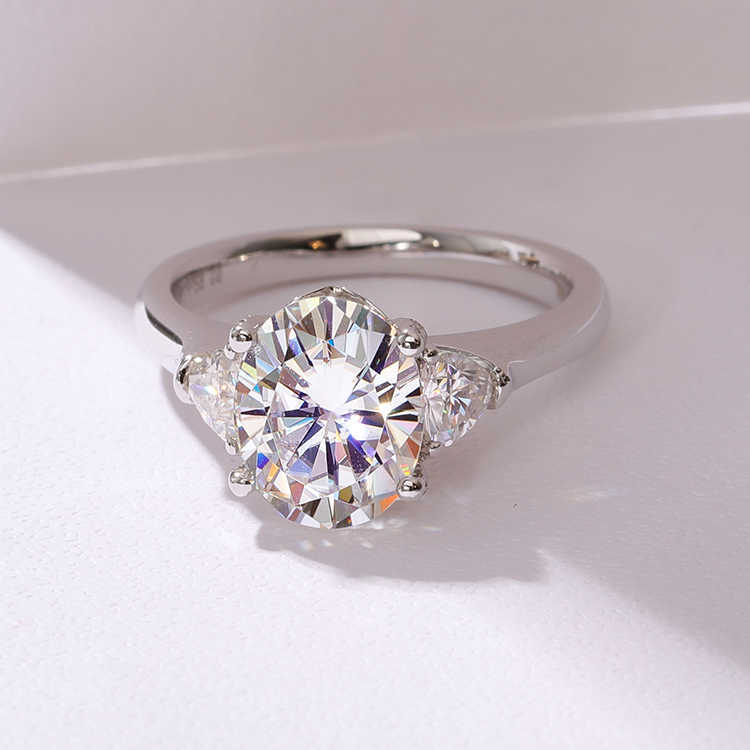 Dropshipping Women Fine Jewelry 14K Gold Engagement Ring Hand Setting 3cts Moissanite Diamond Wedding Ring With GRA