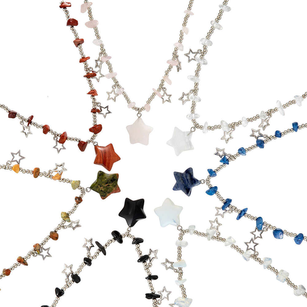 Jewelry Colorful Irregular Stone Beaded Collar Chain Countryside Versatile Short Star Necklace
