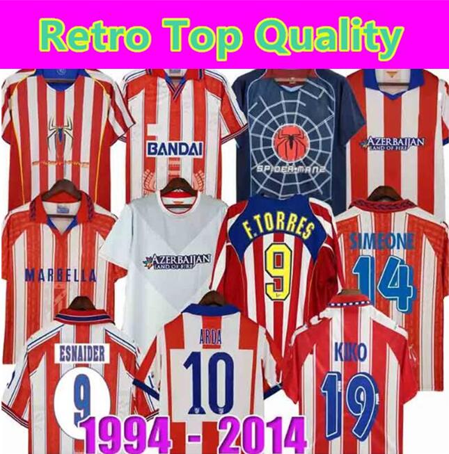 04/05 Retro Jerseys 2013 2014 Atletico Madrids soccer jerseys kun Aguero Griezmann MAXI F.TORRES 04 05 10 11 13 14 15 94 95 96 97 Gabi Forlan SIMAO vintage classic