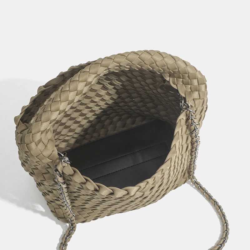 2024 trend womens braided handbags Nylon woven Casual tote bag Shopping travel Beach genuine brand Versatile bag in promot Z250219