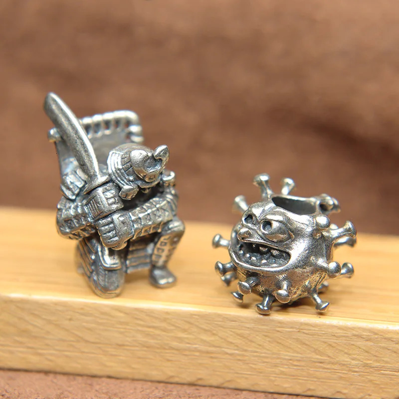 7 styles of silver knife beads DIY umbrella rope weaving hanging accessories EDC outdoor tools charm white brass selling 250213