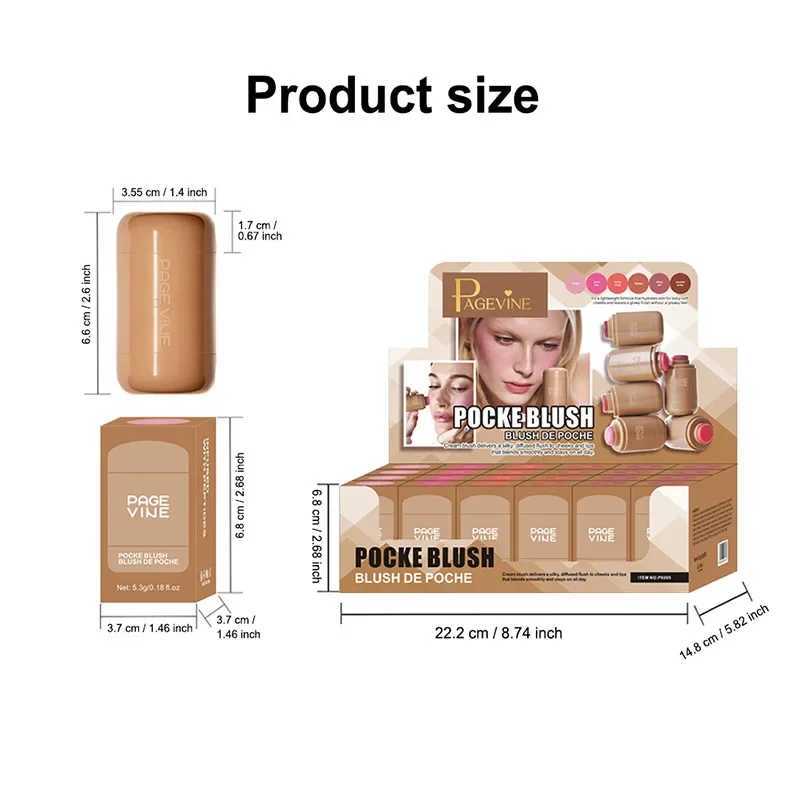6 colors of nourishing and moisturizing pocket B stick lip and cheek moisturizing stick highlights creating bright natural moisturizing cosmeticsW2502