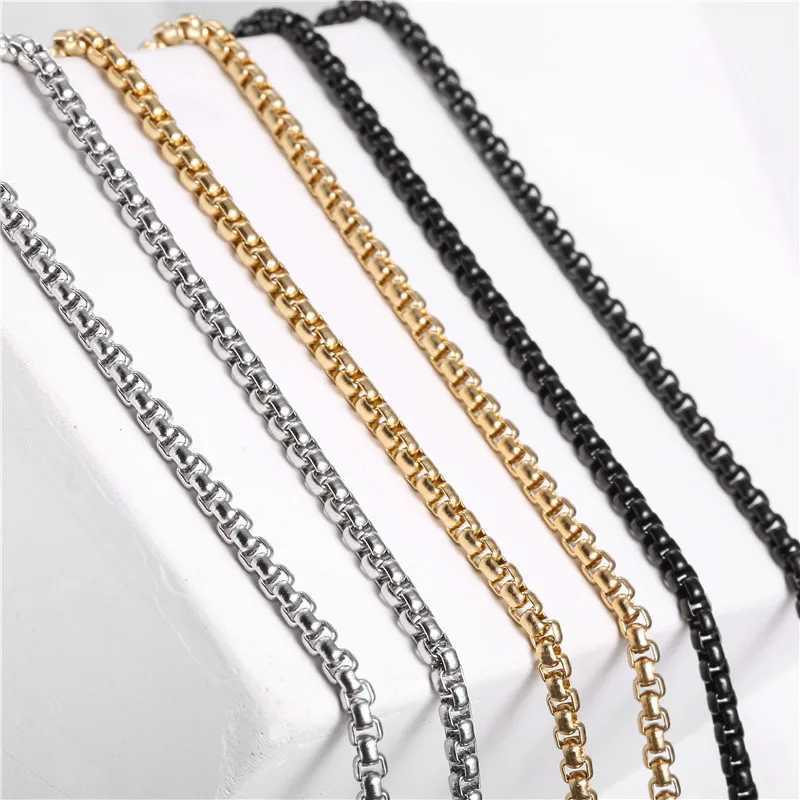 Rope Chain Box Necklace Stainl Steel Chains Link Necklaces Pendant DIY Jewelry Never Rub Off 2MM 2.5MM 3MM 4MM USENSETXJ250219