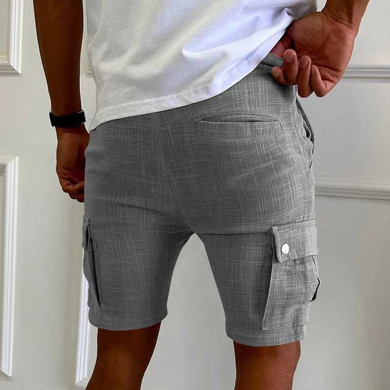 Casual Loose Breathable Shorts For Mens Spring Summer Fashion Patchwork Pockets Cargo Shorts Men Vintage Solid Color Fit Shorts X250220