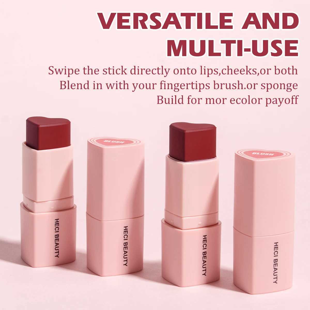 Heart-Shaped B Stick Multi-Use Waterproof Matte Rose Velvet Cream Ber Eye Shadow Stick Love Pink Gifts For Mother GirlW250220