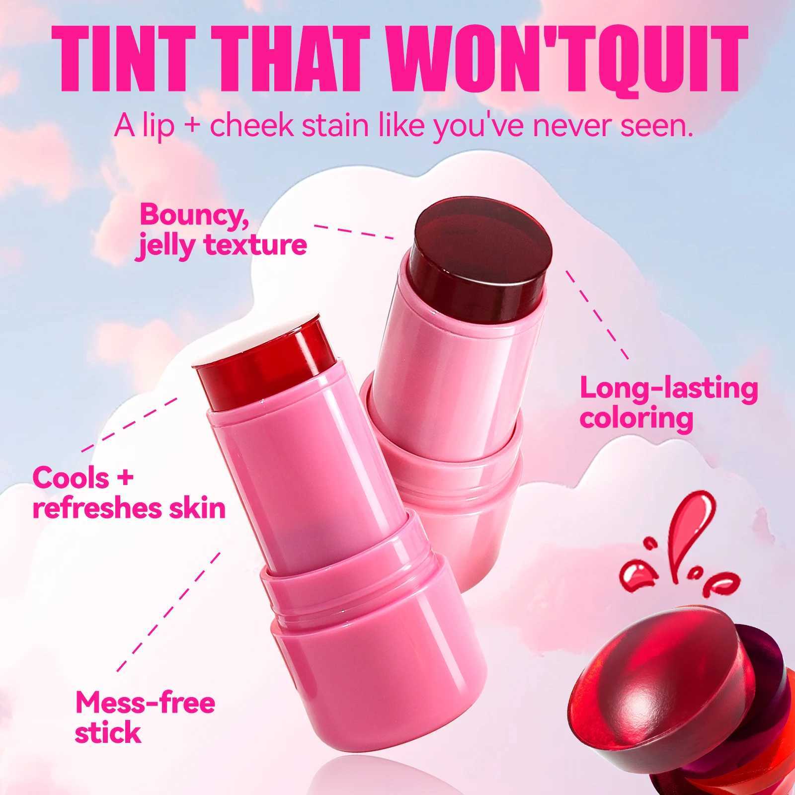 Jelly Ber Lip Cheek Tint Stick Moisturizing Clear Brighten Lipgloss Lipstick Lasting Tinted B Cream Matte Contour MakeupW250220