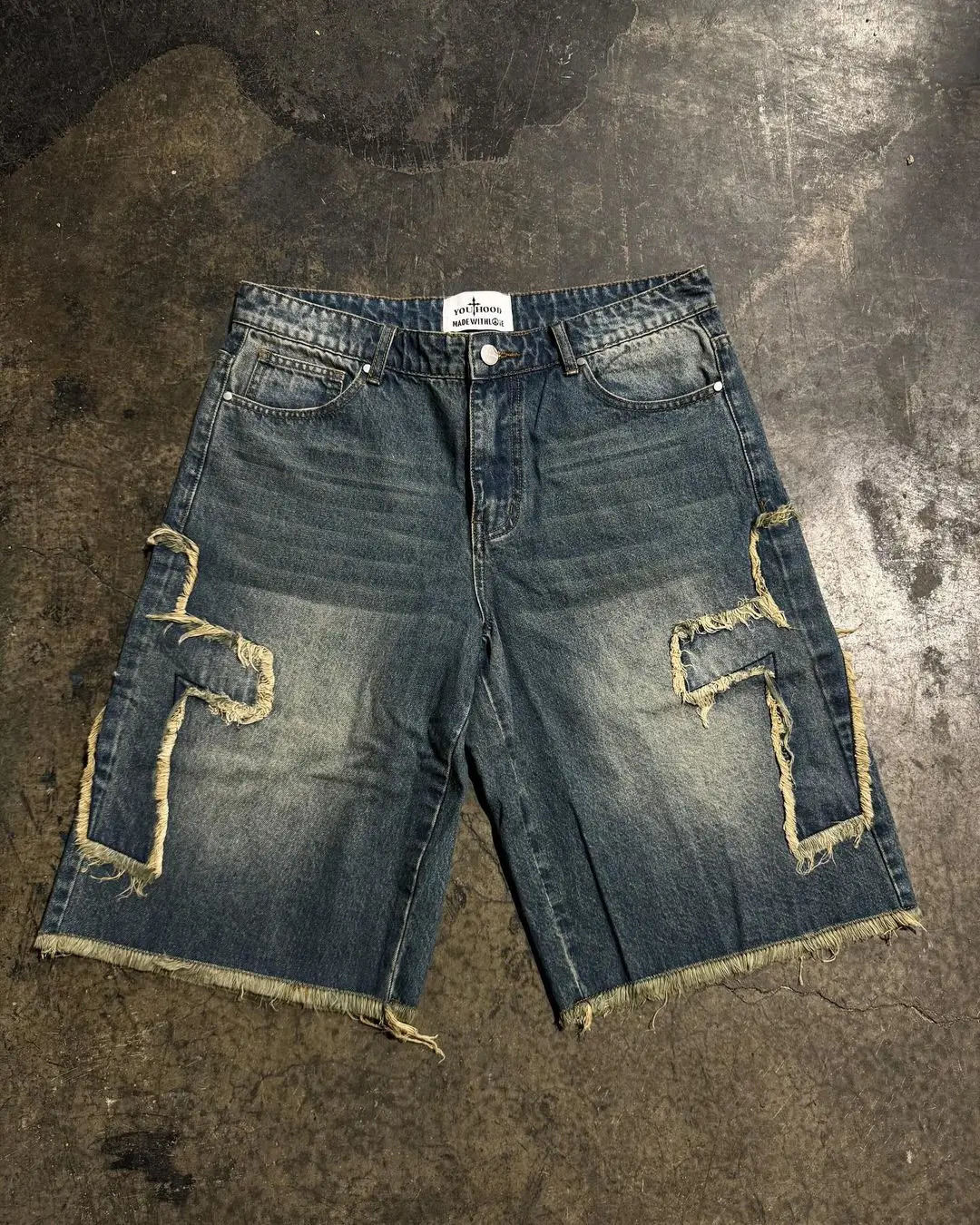 Shorts for Men Cross Pattern Embroidery Hip Hop Punk Gym Shorts Y2k Pants Streetwear Casual Black Short Sweatpants 250220