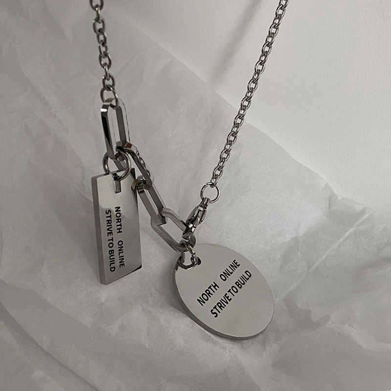 Pendant Necklaces Fashion street Necklace mens and womens personality hip hop fashion brand sweater chain pendant versatile couple accessories H25219