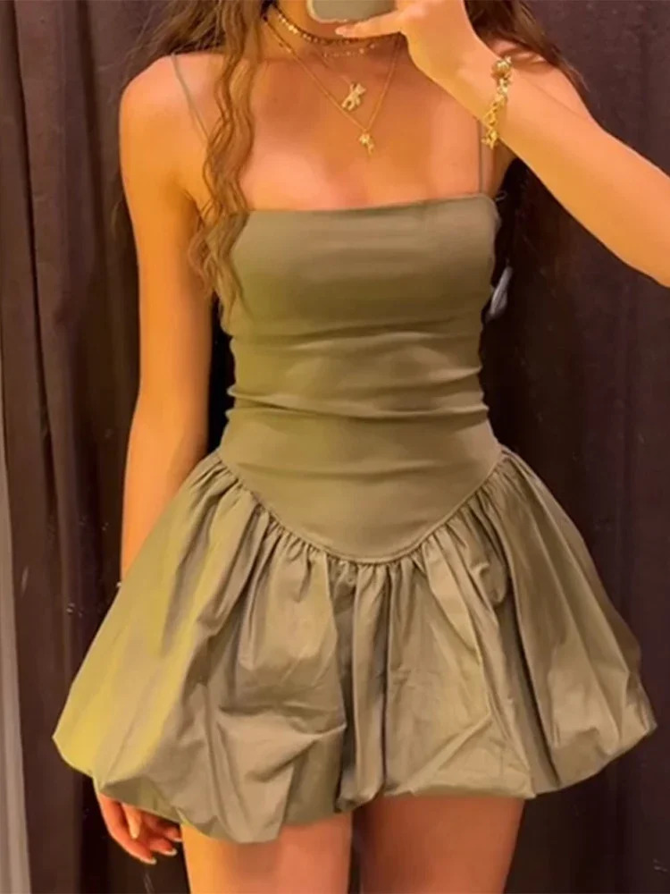 Fashion Slip Mini Tutu Dress Women Chic Patchwork Backless Ball Gown Short Dresses Female Summer Bodycon Evening Party Vestidos 250219
