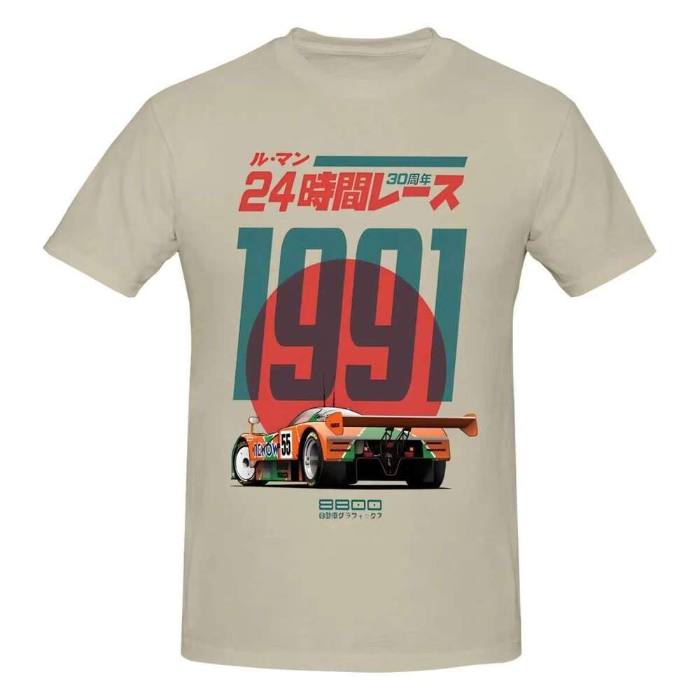 Men's and women's round neck short sleeve t-shirt, vintage, cotton, casual, Mazdaed 787B 30th
