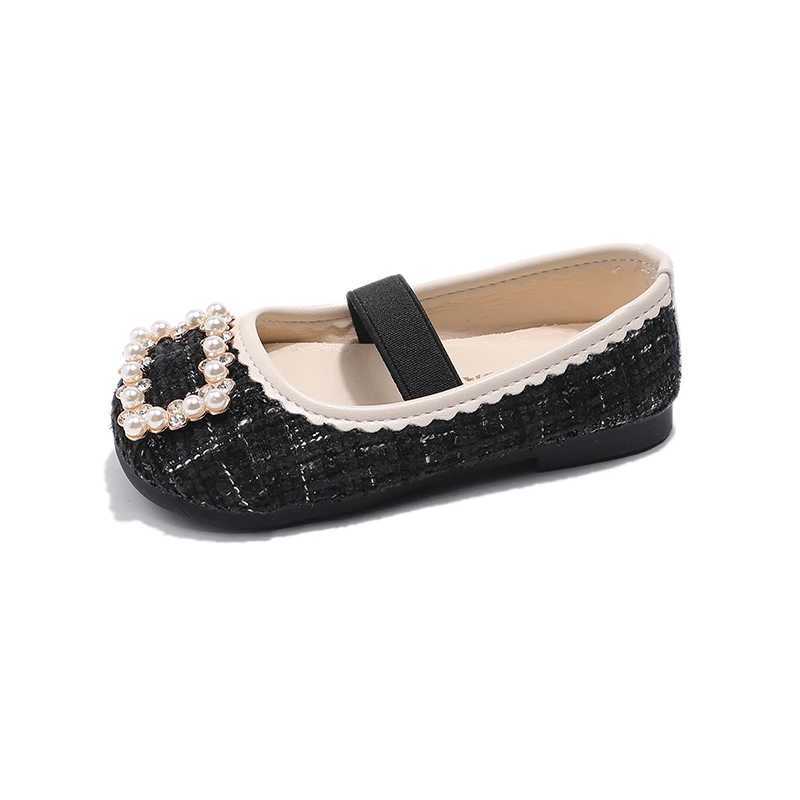 Unishuni Girls Elegant Shoe Princess Bling Diamond Flats Child Mary Jane Shoes for Girl Kid Floral Casual Shoe with Elastic Band X250220