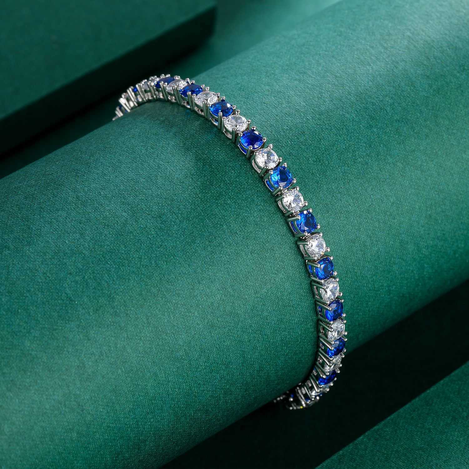 Charm Bracelets 4mm Round Zircon Bazi Buckle Tennis Copper Bracelet Fashion Design New Style H25220