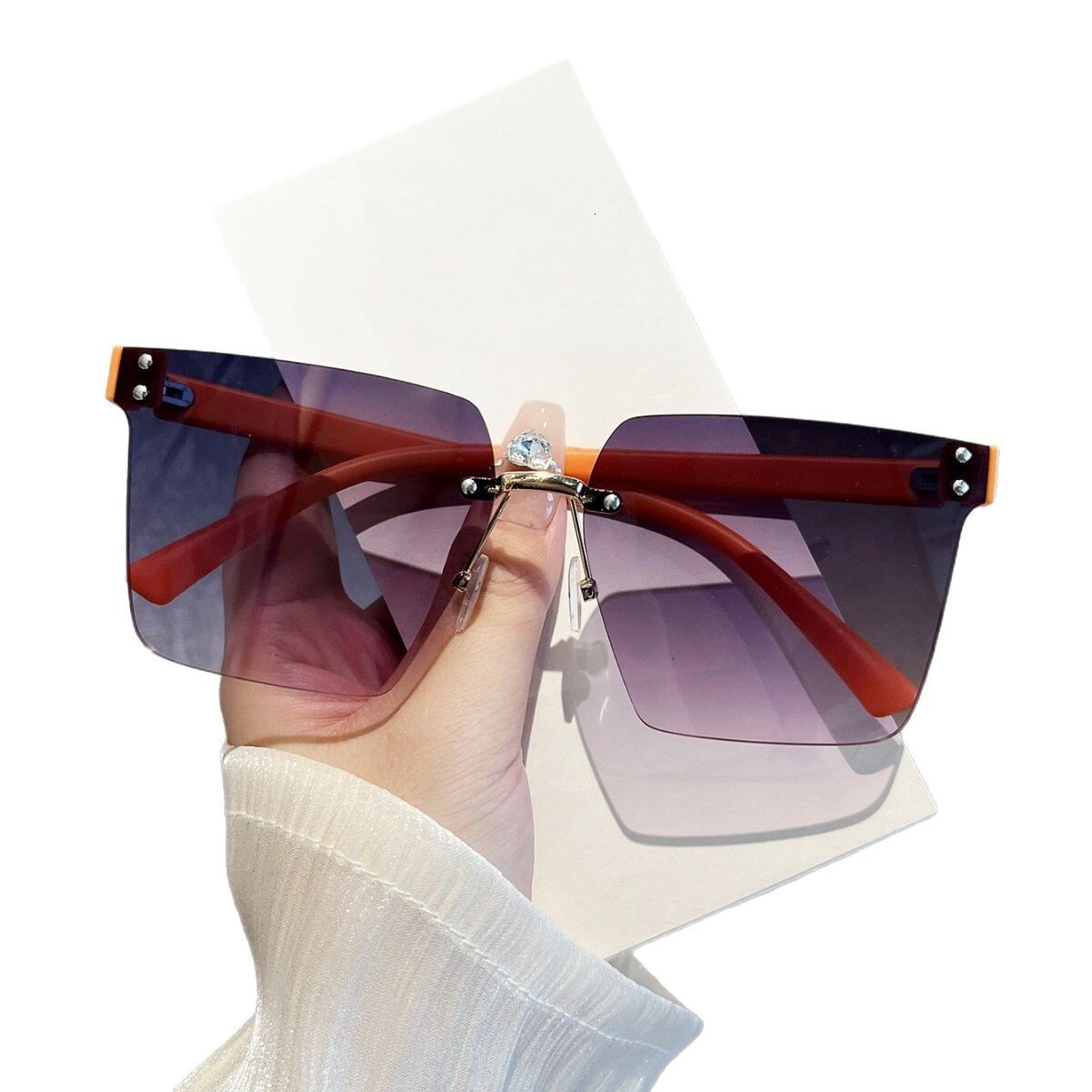 2025 Spring And Summer Frameless Square One Sunglasses for Men And Women Deigner Fashion Korean Version Of The Trend Glasses