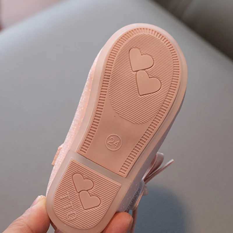 Childrens shoes with anti slip soft sole spring and summer childrens British style fashion bow design elegant leather shoes X250220