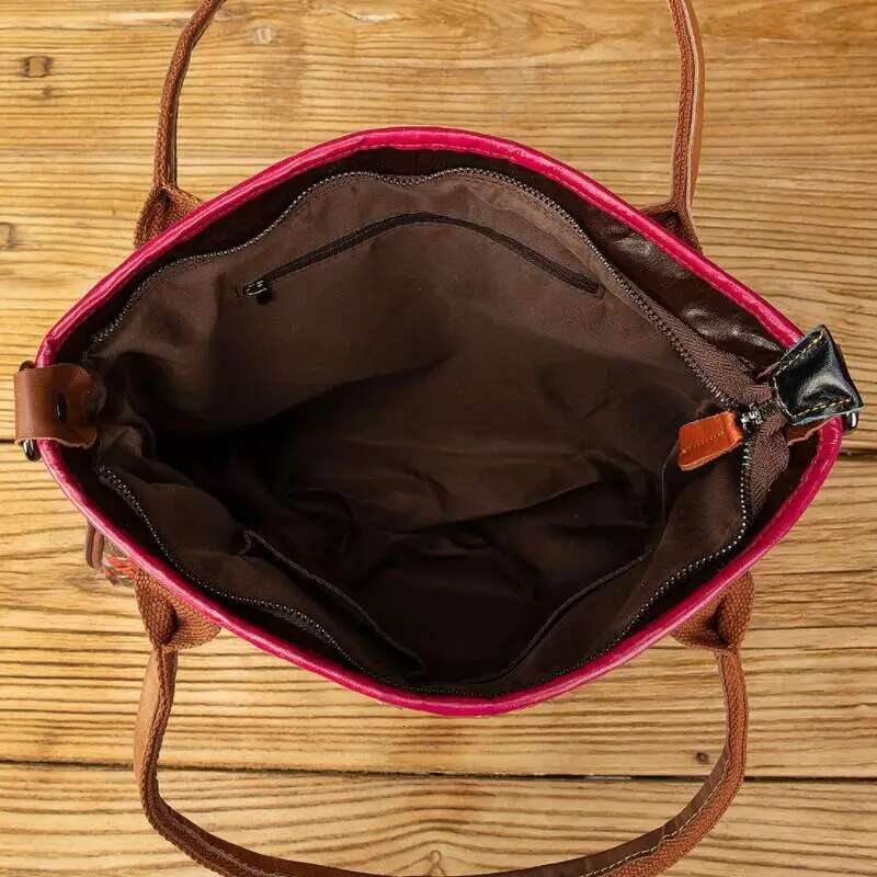 LOMANTINA Ultra Slim Genuine Leather Woven Knitting Ladies Large Purses And Handbags Women Designer Tote Travel Bags