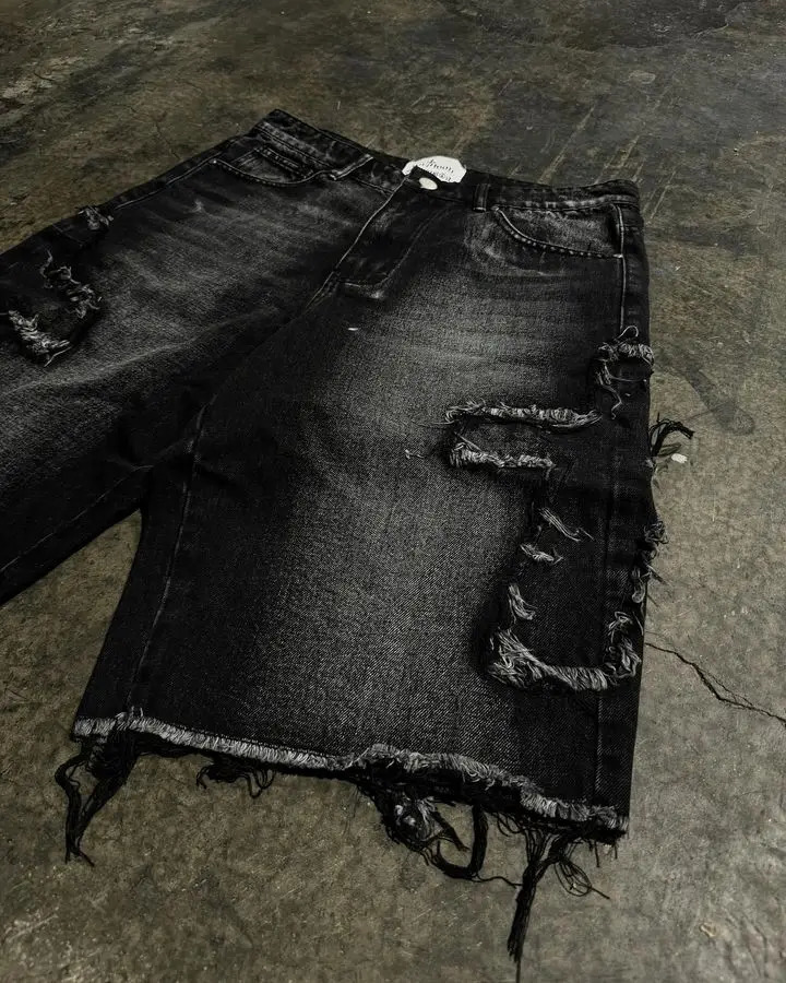 Shorts for Men Cross Pattern Embroidery Hip Hop Punk Gym Shorts Y2k Pants Streetwear Casual Black Short Sweatpants 250220