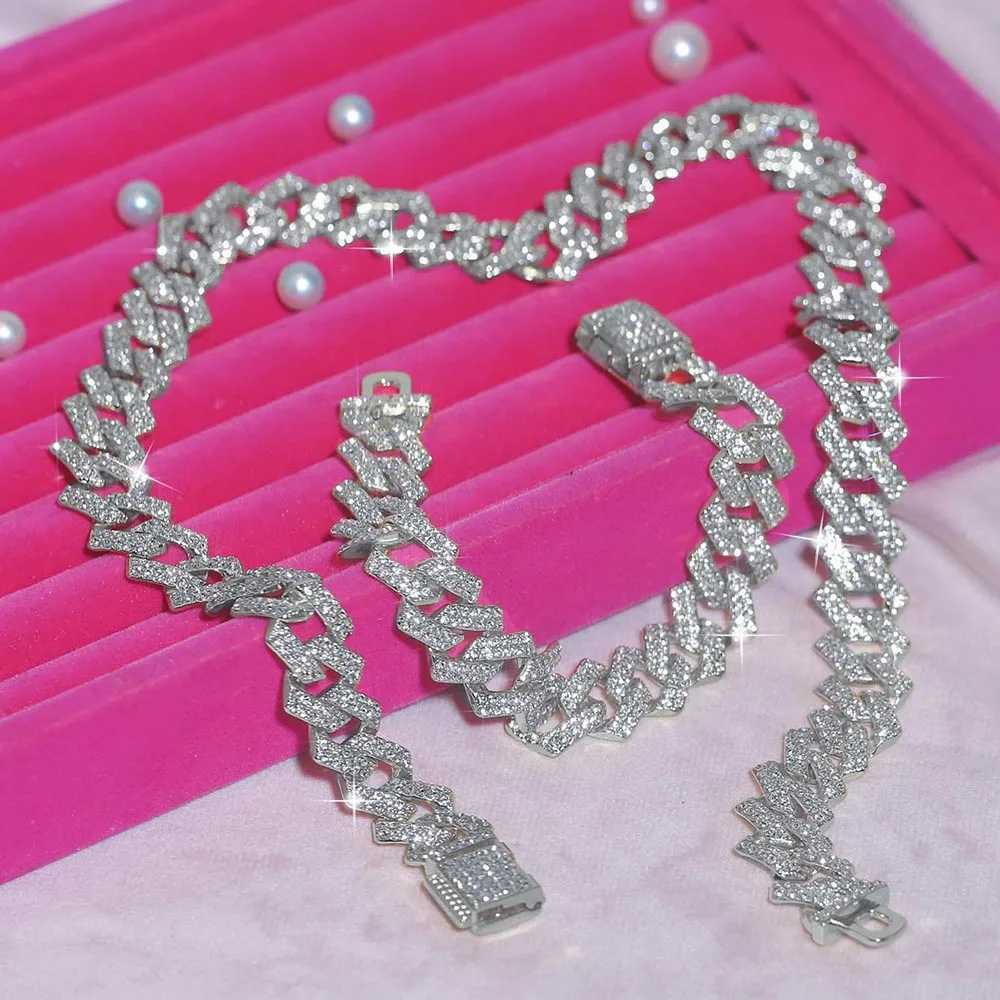 d Out Exquisite 16mm Wide Necklace Fashion Bracelet Hip Hop Jewelry Full Rhinestone Tren Jewelry Gift For Men WomenXJ250219