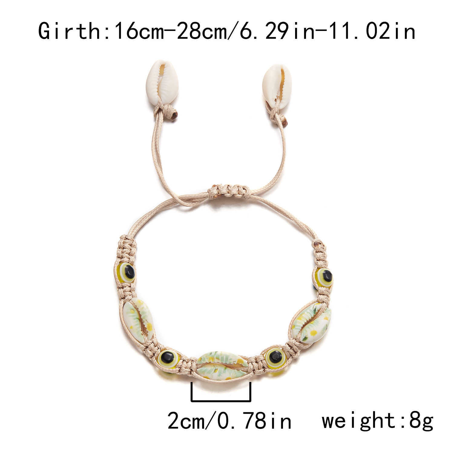 Charm Bracelets New Beach Shell Bracelet Versatile Devils Eye Pattern Sea Star Shell Handmade Weaving Bracelet H25220