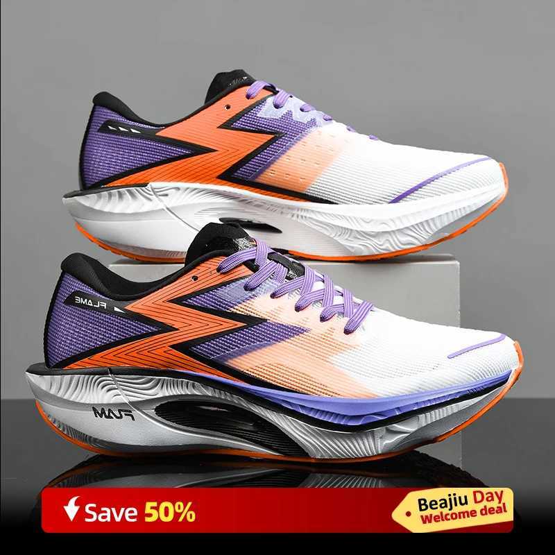 Carbon Plate Air Cushion Men Sports Running Shoes Marathon Breathable Lightweight Wens Cfortable Athletic Nonskid Sneakers Z250304