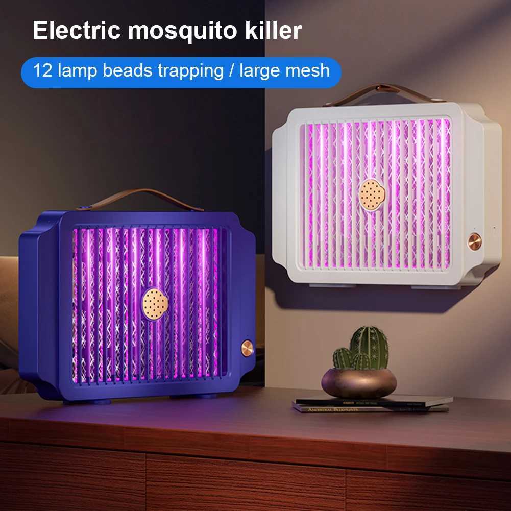 Electric Insect Killer USB Rechargeable Grid Mosquito Trap 1200mAh Wall Mounted Fly Eliminator for Reducing Flying Insects M250220