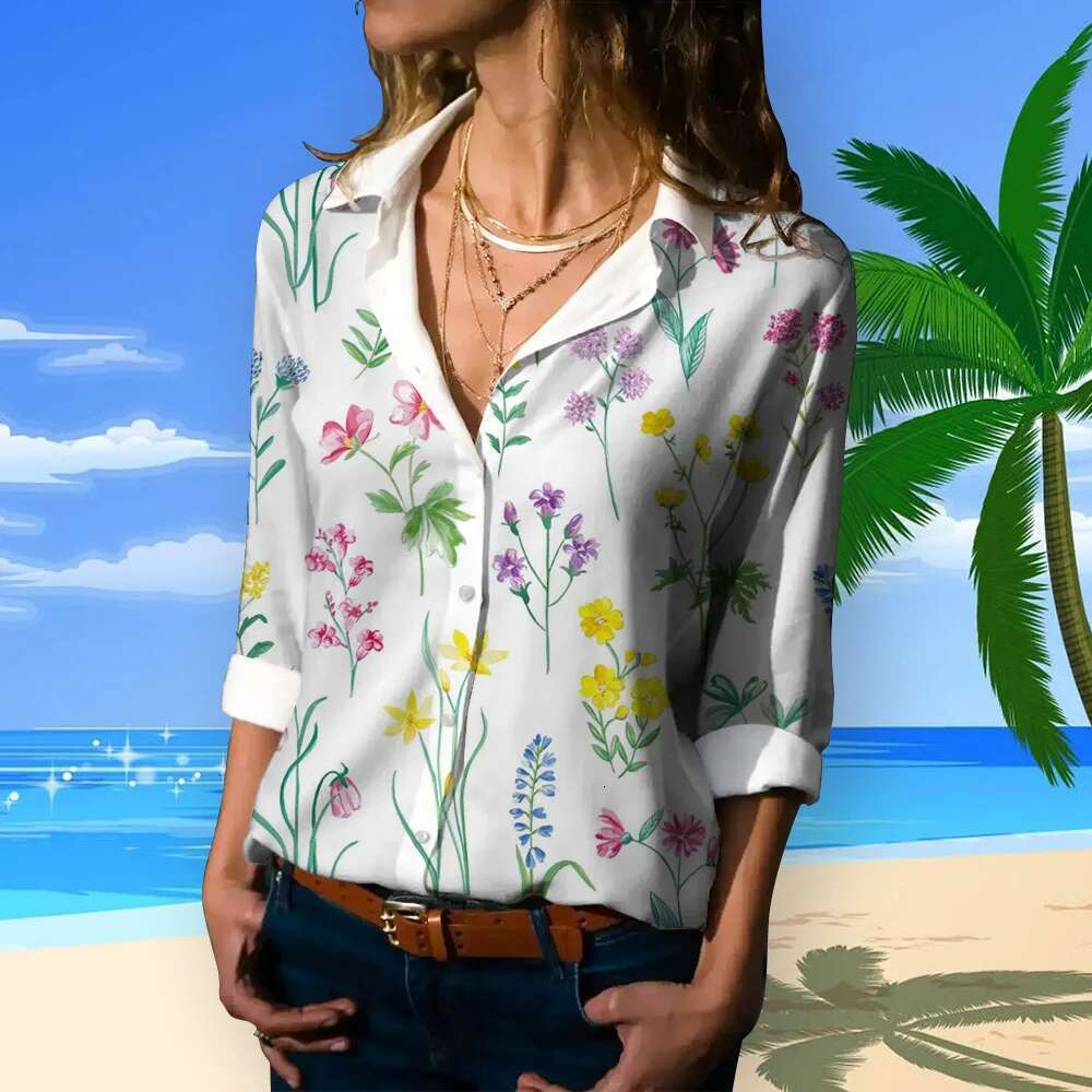 2024 Summer Autumn Ral Button Long Sleeve Shirts Fashion Basic Shirt Female Clothing Elegant And Youth Woman Blouses