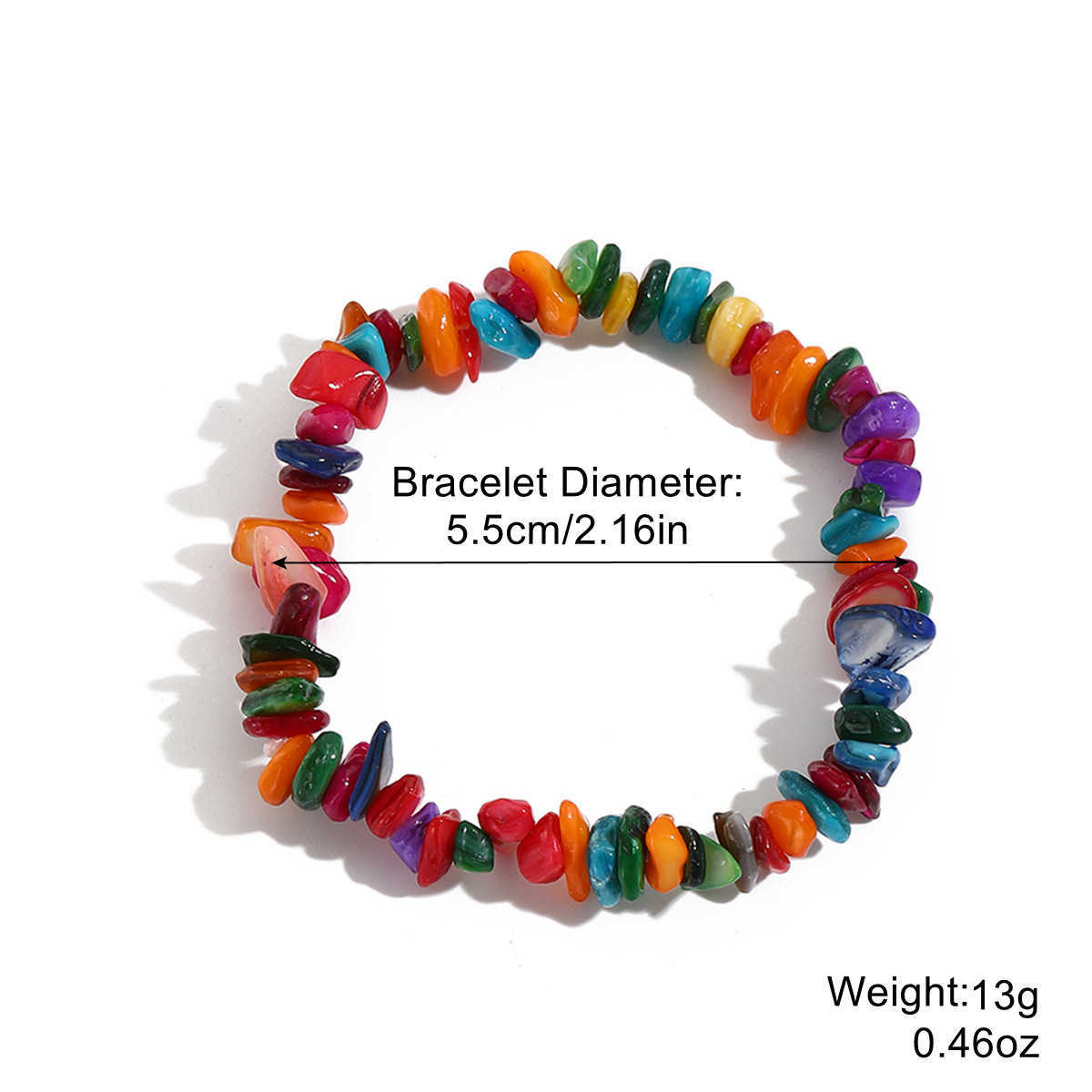 Charm Bracelets Bohemian Colored Stone Bracelet Summer Accessories Natural Stone Bracelet H25220