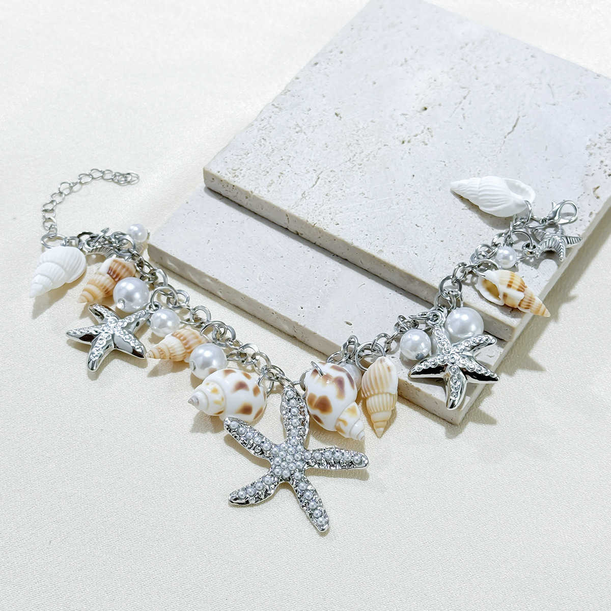 Charm Bracelets Japanese and Korean Fashion Versatile Tide Ocean Bohemian Style Bracelet Starfish Shell Bracelet H25220