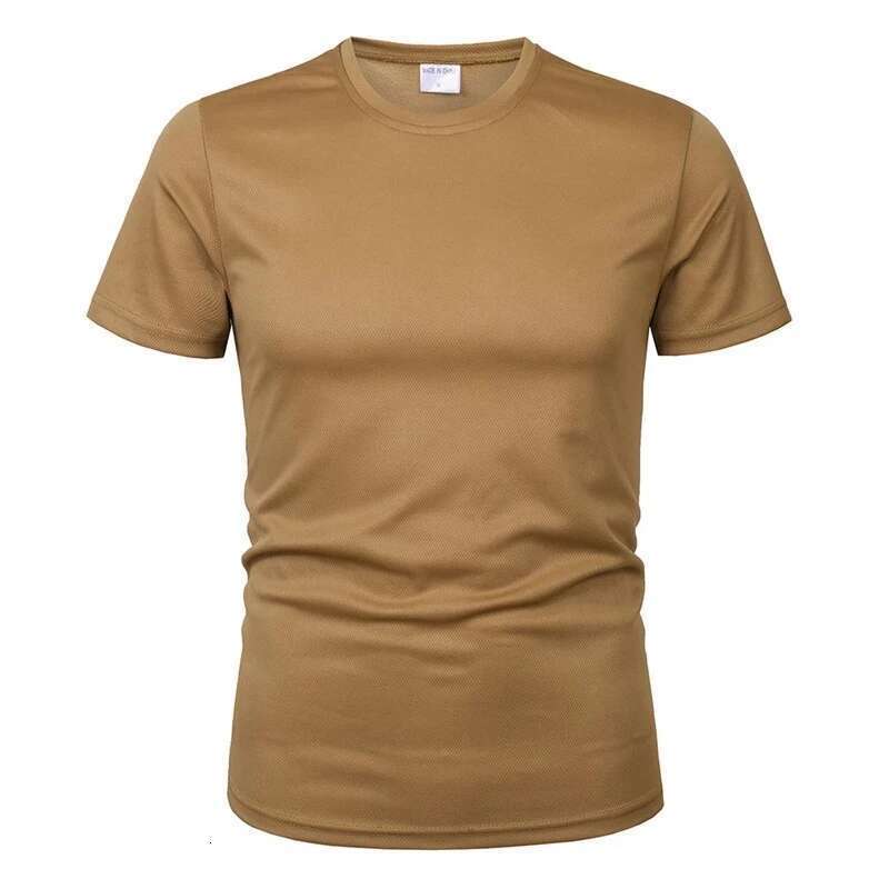MEGE-Men's Short Sleeve Round Neck T-shirt, Brand Clothing, Solid, Breathable, Quick Drying, Casual