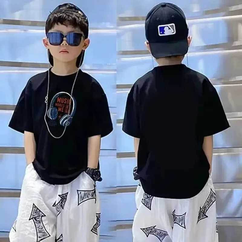 T-shirts Cotton Boy T-shirt Japan Summer Cartoon Print Girl T-shirt Short-sleeved Childrens Top High-quality Trendy Boys Clothing H250220