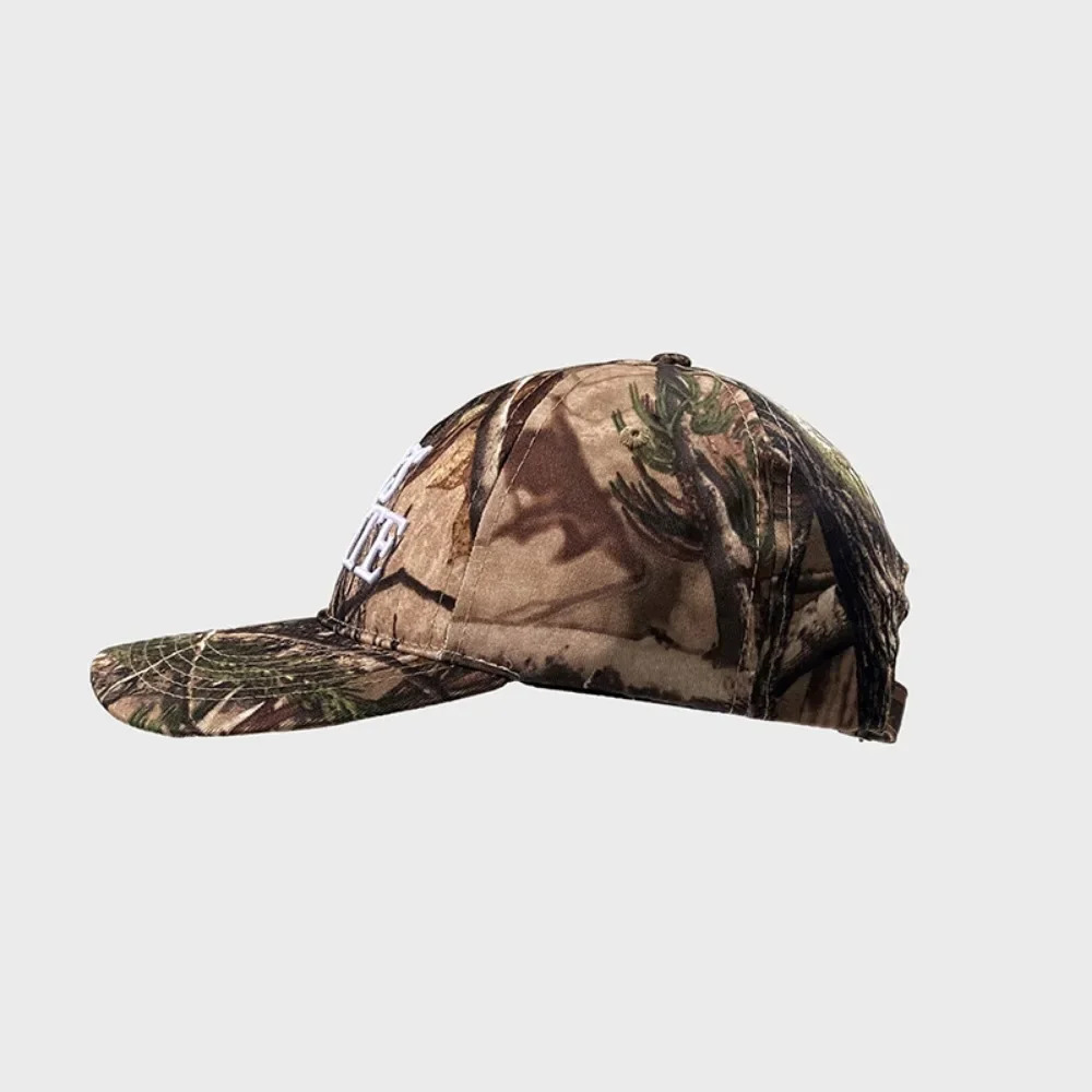 Ins Retro Camouflage Baseball Cap 3D Embroidery Letter Womens Street Fashion Bend Edge Shows Small Face Baseball Cap 250214