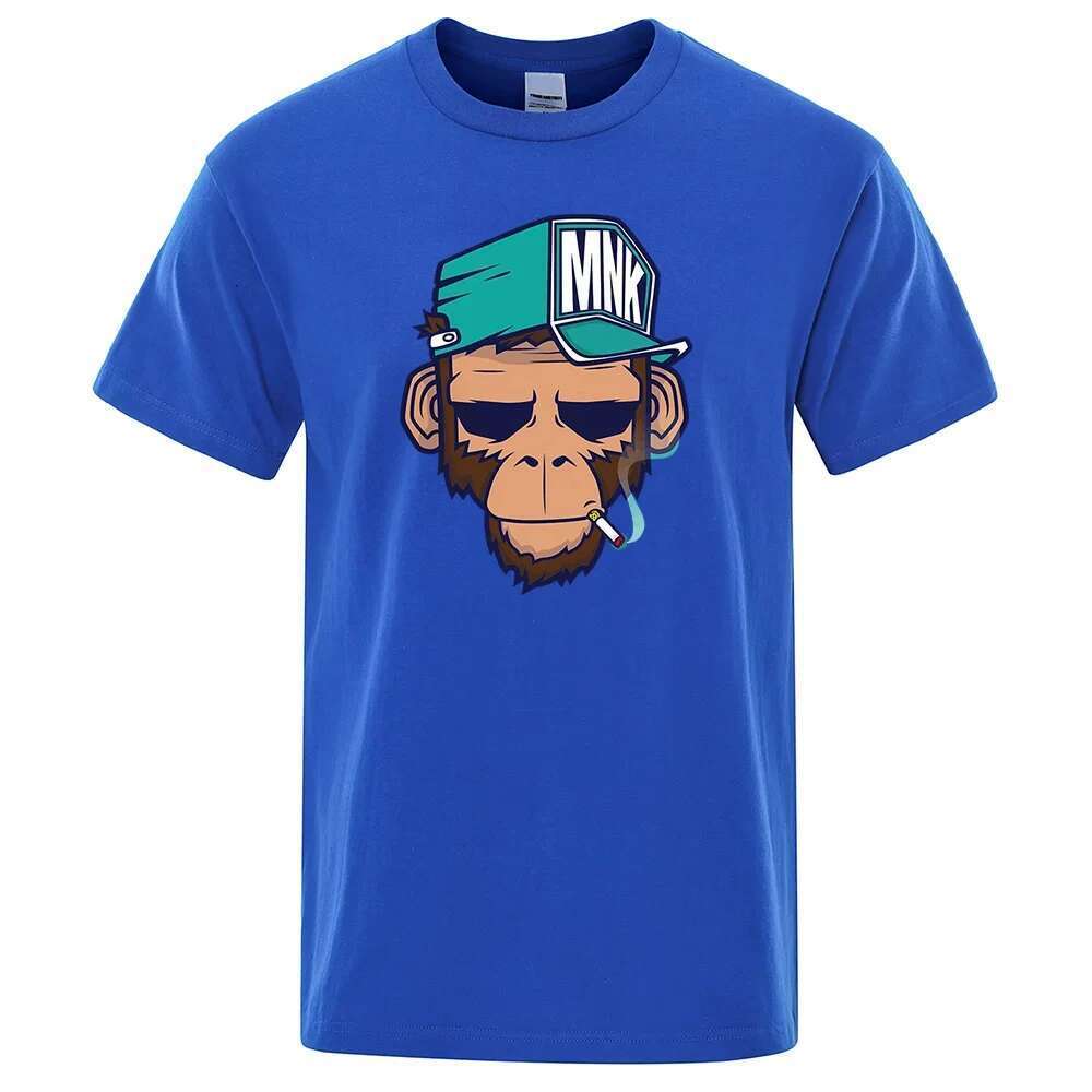 138 Men's Short Sleeve T-shirt, Holgada de Gran T-shirt, TamaBattcon DibuCage, Animados de Mono