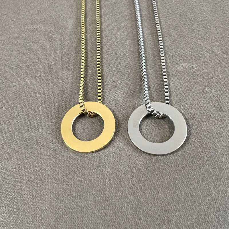 10Pcs Stainl Steel The Ring Pendant Necklace Ring Necklace for Men Women Girls TeensXJ250219