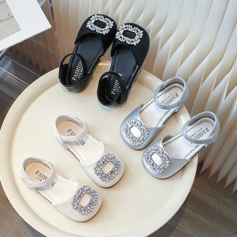Girls Mary Janes Crystal Cover Toe Luxury Party Wedding Children Princess Shoes Four Seasons Elegant Soft Kids Flat Shoes 23-32 X250220
