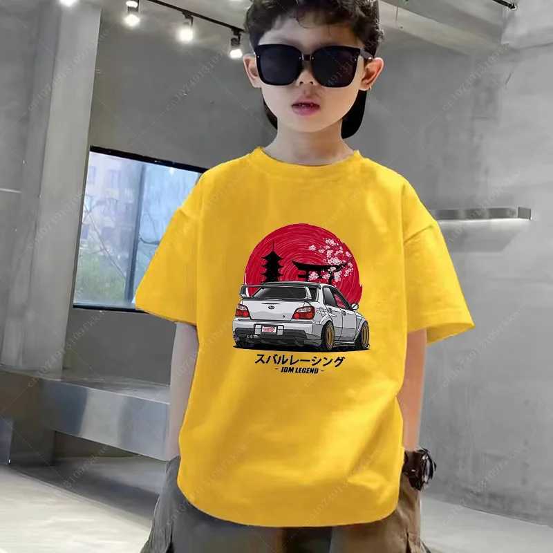 T-shirts Boy and Girl Anime AE86 Original D Drift Printed Shirt Childrens Cool Car Design Clothing Childrens Summer White T-shirt Teenagers 3-14 Years