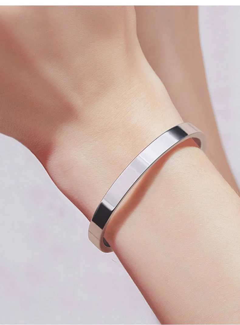 Simple C- shed Bracelet Personalized Fashion Mens Stainl Steel Smooth Open BraceletXJ250219