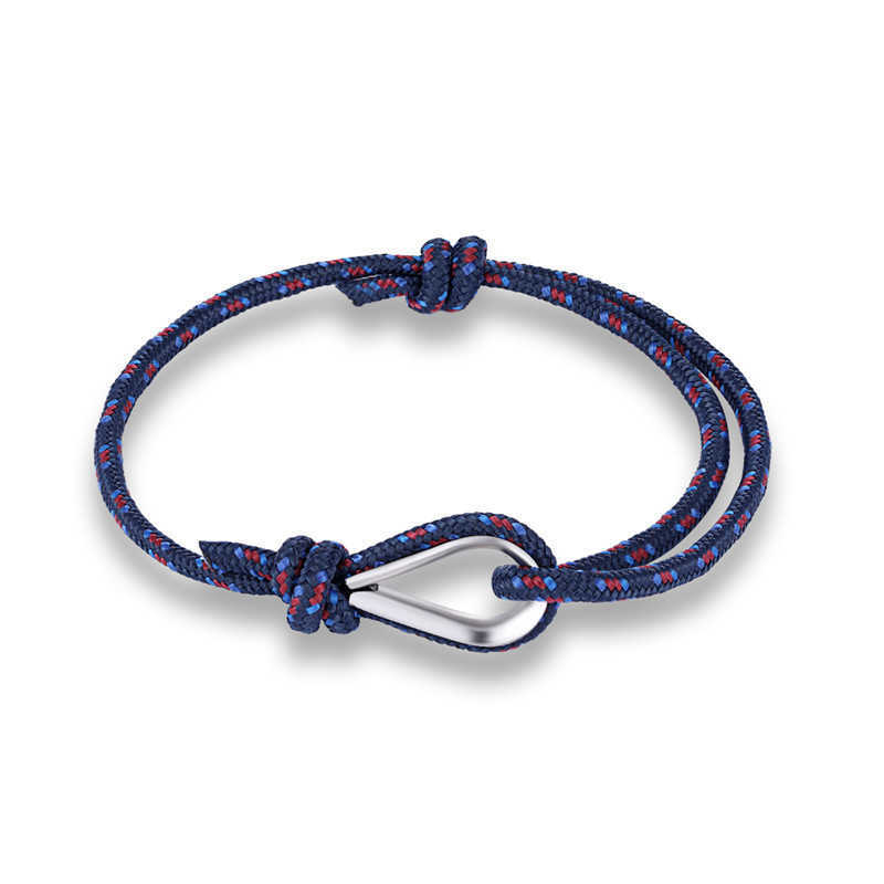Charm Bracelets Fashion Maritime Navy Style Jewelry Ship Anchor Fish Hook Mens and Womens Universal Weaving Bracelet Ship Anchor Bracelet H25220