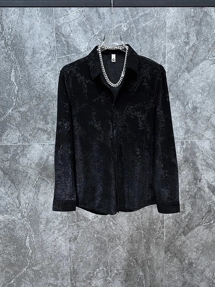 R09242 Fashion Mens Shirts Runway European party style Mens Clothing 250220