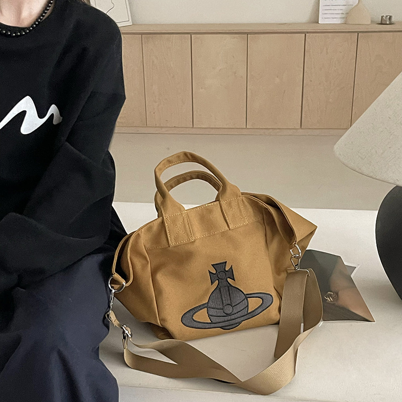 Saturn canvas bag Trend American large capacity Tote bag hand bill shoulder cross body bag