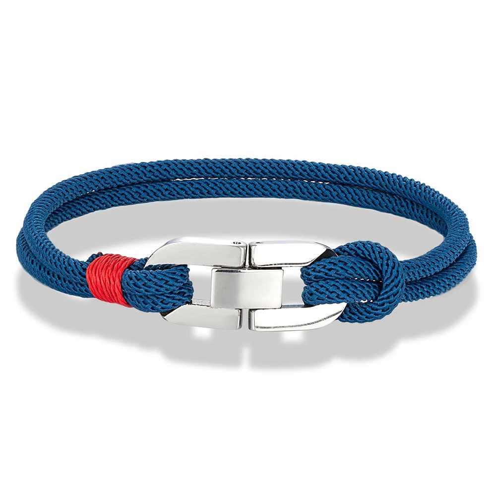 ENDN New Double Strand Braided Rope Bracelet Stainl Steel Cuban U-buckle Bracelets for Men Women Couple Jewelry GiftsXJ250219