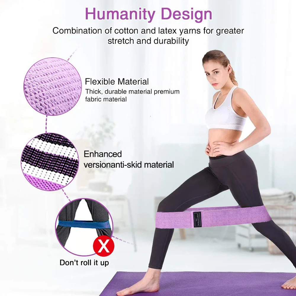 1/2/3PCS Elastic Bands Fitness Resistance Bands Yoga Pilates Hip Circle Expander Bands Gym Training Home Workout Equipment 250214