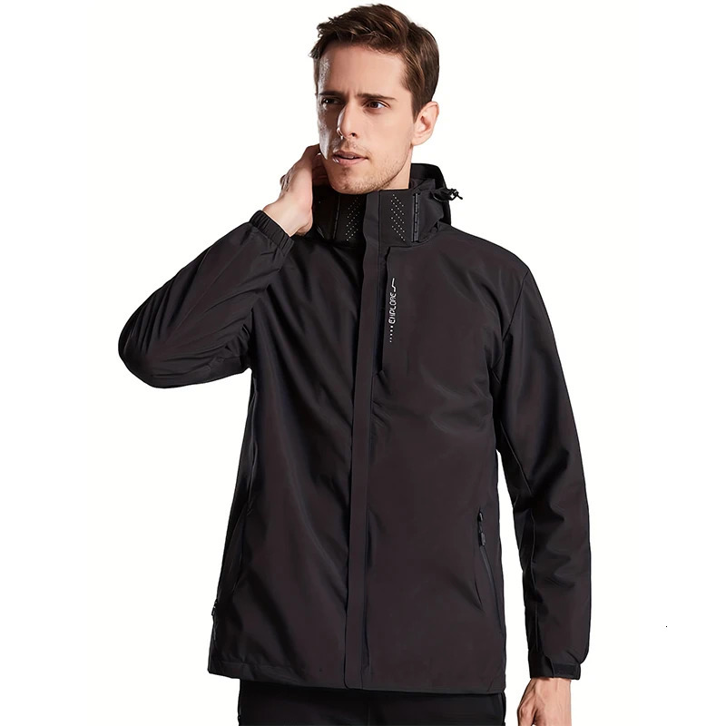 Spring Autumn Men Casual Jacket Outdoor Windproof Waterproof Tactical Coat Detachable Hat Jackets Male M5XL 250218
