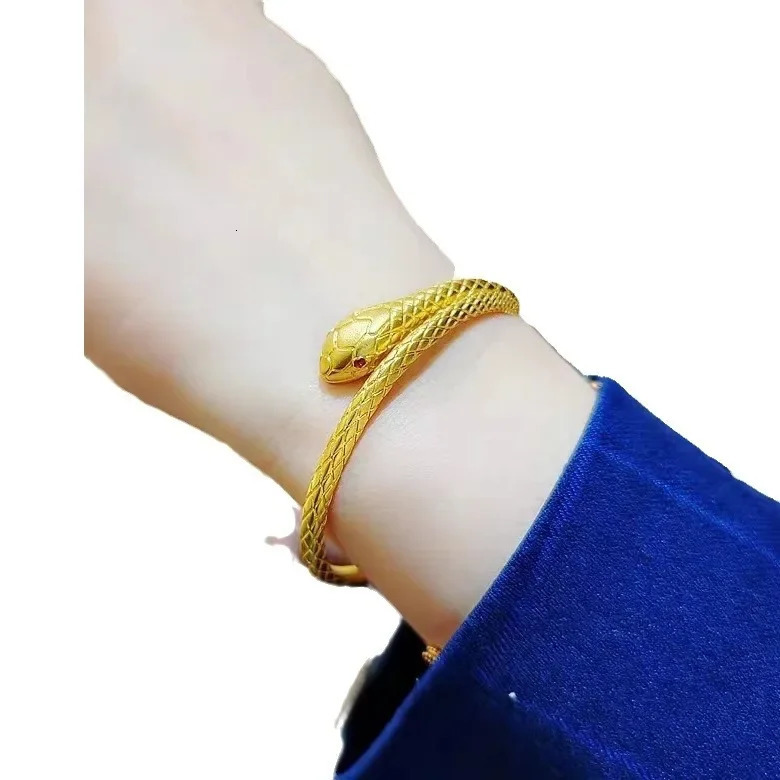 Snake Hand Bracelet Vietnam Sand Gold Antique Egyptian Style Womens Open Bronze Gold Plated Simulation Gold Jewelry 250220