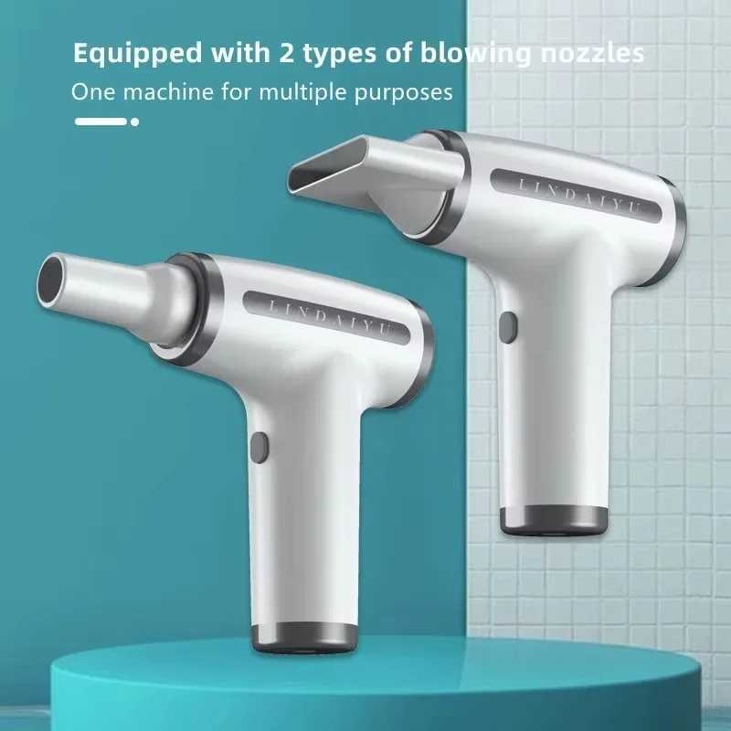 Portable 4 in Wireless Hair Dryerl USB Rechargeable Only Cold Wind Blow Dryer Electric Air Duster Blower Travel W250220