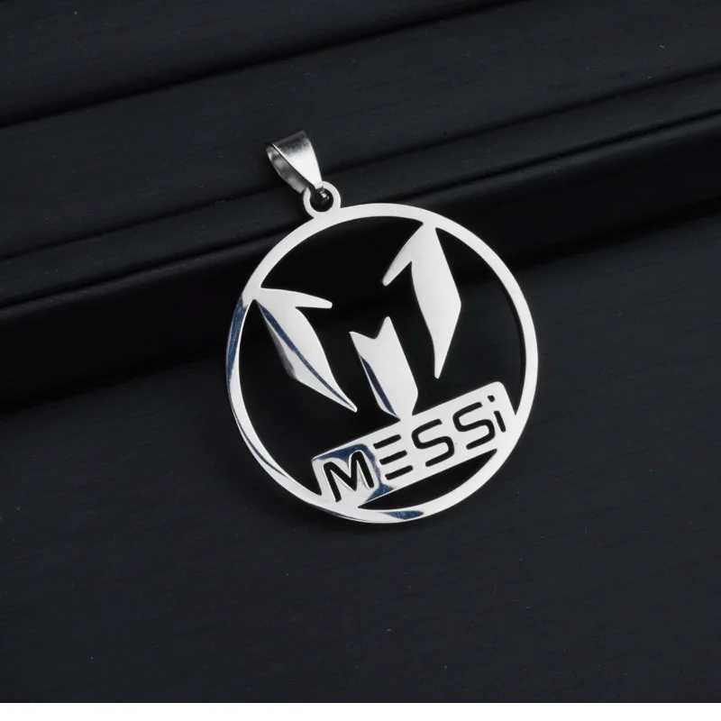 HNSP Lionel Mi Stainl Steel Pendant Chain Necklace For Men Boy Accories Jewelry Football Soccer Star GiftXJ250219